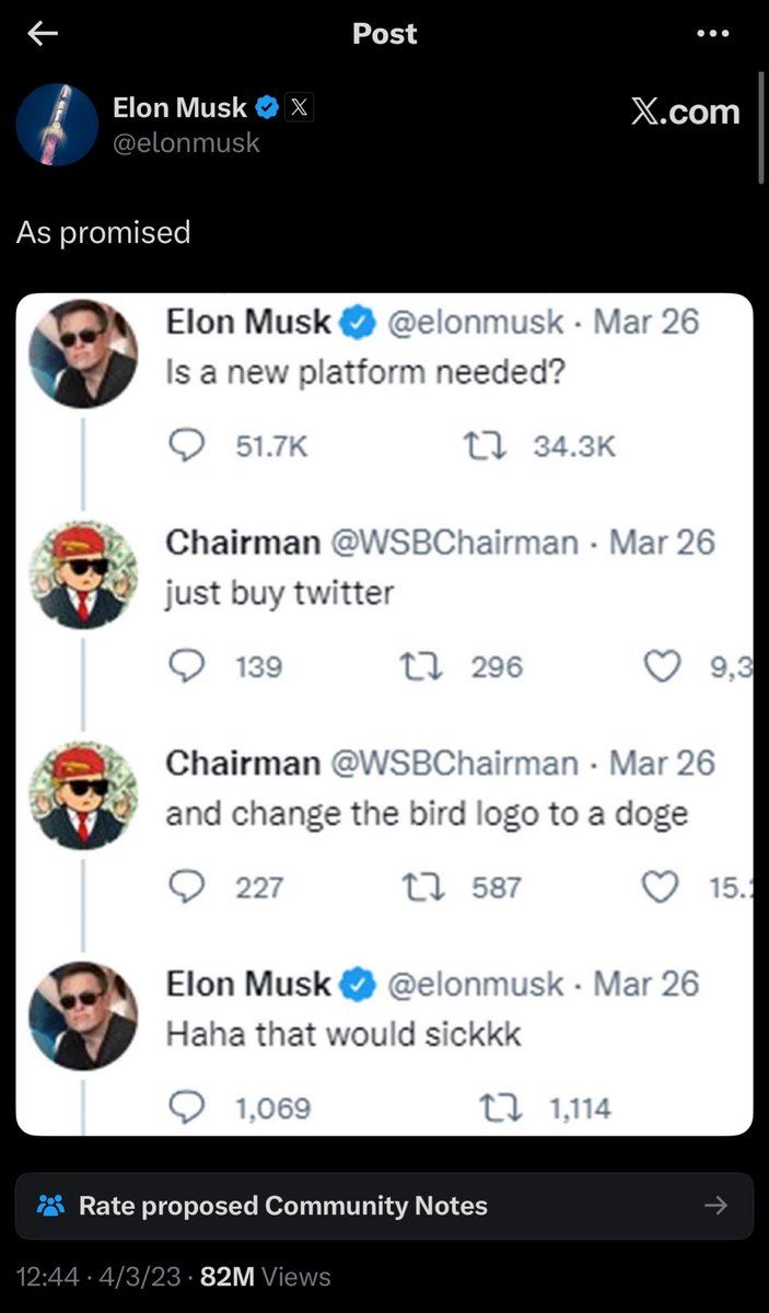 Then, he changed the Twitter logo to the DOGE logo back in 2023. Buying  Twitter was definitely a game changer, while Dogecoin integration will  bring 𝕏 to another level.