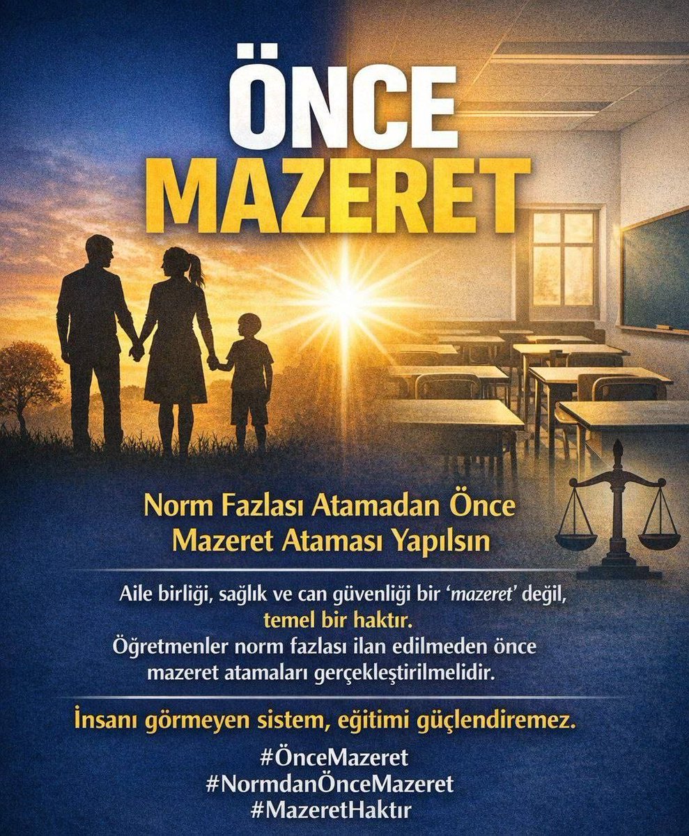 furkanbeysel's tweet photo. @edipuzen Norm tayinlerinden önce mazeret yapılırsa açılacak boşluklara norm fazlası öğretmenler de yerleşebilir. Fakat önce norm ataması yapılırsa mazeret tayini göstermelik bir tayinden öteye gidemeyecek.

Aile, sağlık, güvenlik için önce mazeret tayininin yapılmasını istiyoruz. https://t.co/8N1bhUHowC