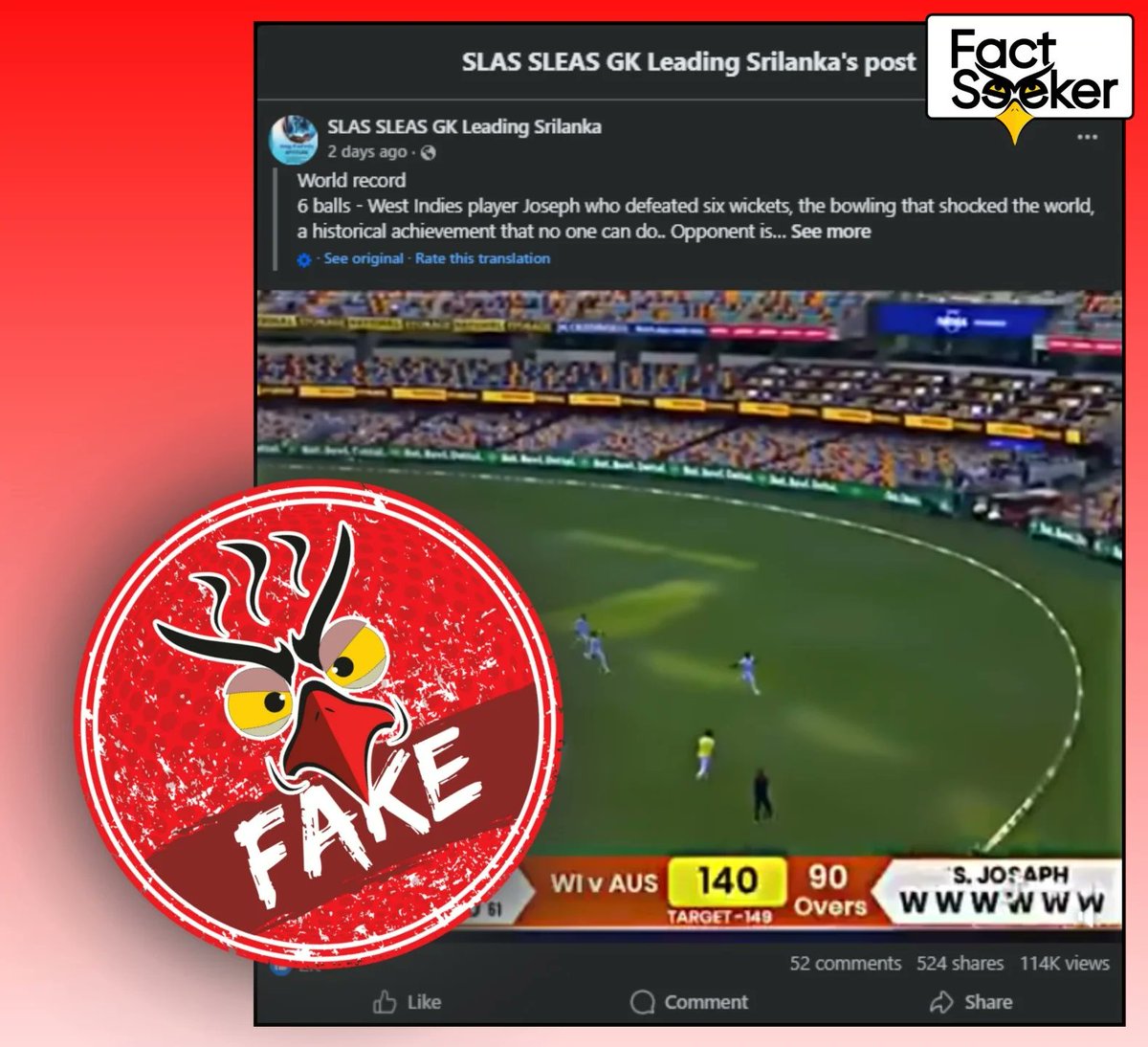 False Video Viral: Claiming a World Record of 6 Wickets in One Over

Link - factseeker.lk/blog/news/fals…

#internationalnews #FactCheck #factseeker #slpi