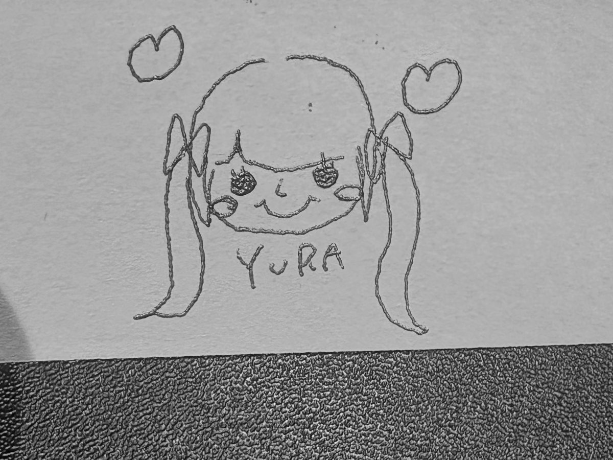 もえちゃんが描いてくれたゆらの似顔絵可愛すぎる😍😍
