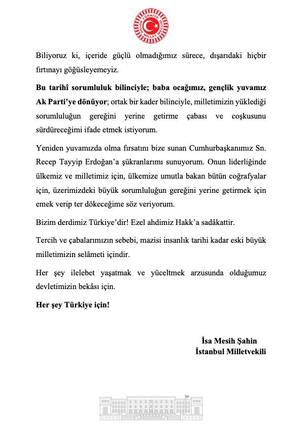 Yuvaya dönüş vakti…

Kalpleri aynı atanların istikameti de aynıdır. Bizim kalbimiz ülkemiz için atıyor ve “istikametimiz de her zaman Güçlü Türkiye olacaktır.”

Dünyada yaşanan konjonktürel gelişmeler, bölgemizdeki krizler “iç cephede bir olmayı, güçlü Türkiye için birlikte