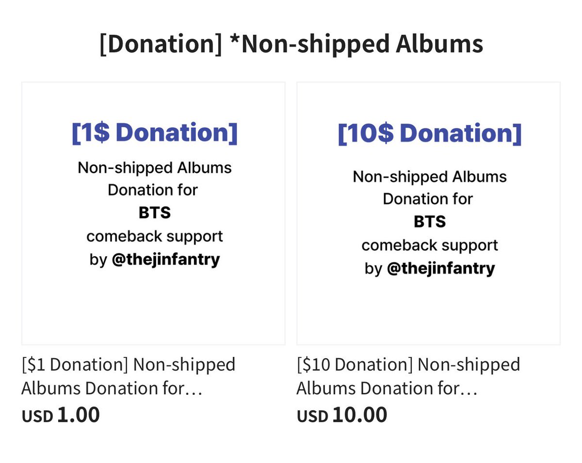 thejinfantry's tweet image. 📣 We’re teaming up with @Ktown4u_com to launch BTS album donations ahead of the pre-order! ☺️

You can donate $1 or $10! 100% goes to album purchases (Korea entity). Albums count toward Hanteo &amp;amp; Circle Charts 📊 💜

🔗 tinyurl.com/2s44k4d