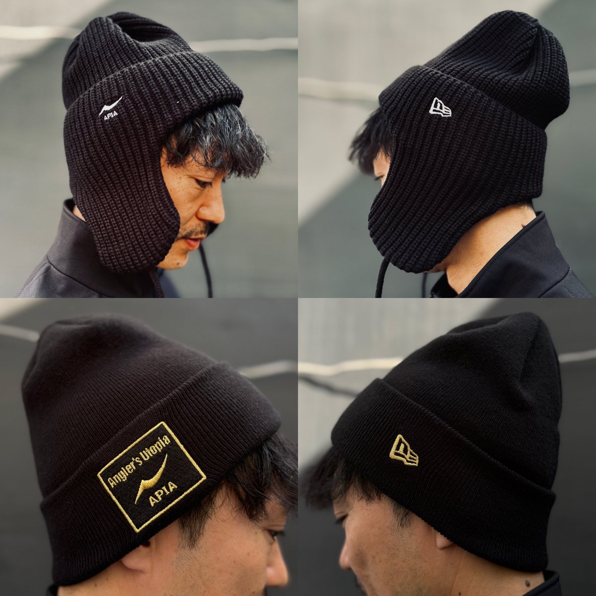 黒を基調としたAPIA×NEWERAダブルネームのアパレルが横浜に登場。APIA