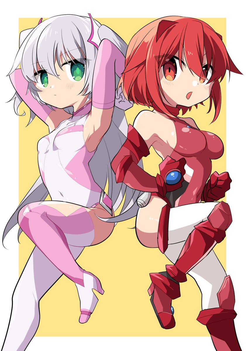 skebで依頼した   
うちの子の変身ヒロイン二人のイラスト
納品を頂きました。

「ブレイブハート・アカネ&イノセントハート・ルルナ 背中合わせイラスト」

次リプで絵師様紹介になります 