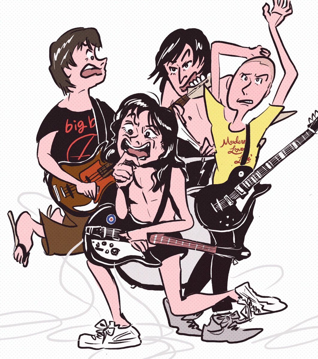 定期的に描きたくなる
絵的にシールド(機材を繋ぐ線)超邪魔だけどこの超邪魔なかんじとかスタッフが頑張って線持ってる光景はこの時代のひとつだから残した