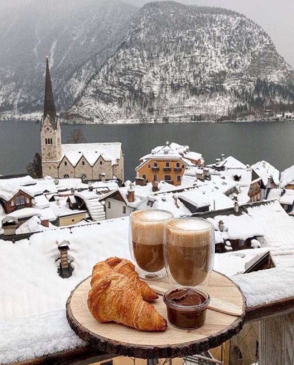breakfast in Halstatt, Austria