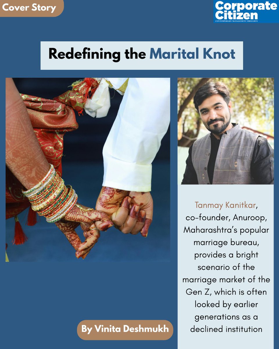 C_CMagazine's tweet image. Gen Z is reimagining love, commitment and the very idea of marriage.Reimagined commitment, new priorities and fresh perspectives on lifelong partnership featuring @TanmayKanitkar 
#GenZLove #ModernMarriage #RelationshipShift