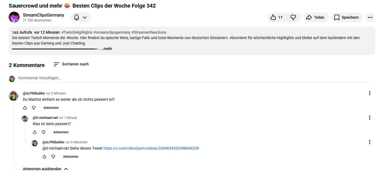 dieserKiba's tweet image. bin mal gespannt ob mein kommentar gelöscht wird

#GERVtuber #streamclips #clippy