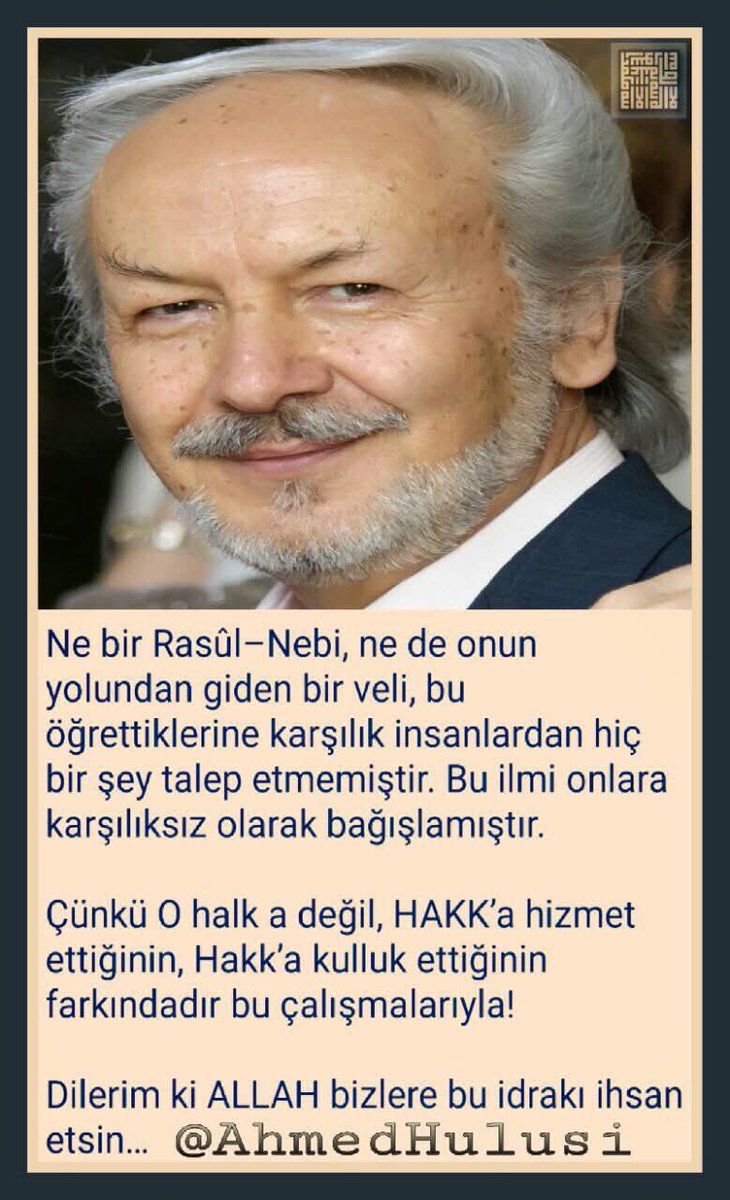 SaygiliNevgun's tweet photo. Ne bir #Rasul–#Nebi, ne de onun yolundan giden bir veli, öğrettiklerine karşılık insanlardan hiç bir şey talep etmemiştir.
Çünkü O halk'a değil, #HAKK’a hizmet ettiğinin, Hakk’a kulluk ettiğinin farkındadır bu çalışmalarıyla!
Dilerim ki #ALLAH bizlere bu idrakı ihsan etsin.A.H https://t.co/PUbZGRunTU