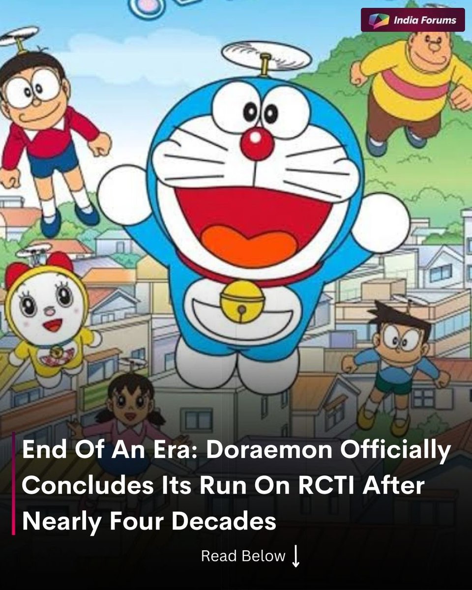 indiaforums's tweet image. End of an era indeed. Doraemon officially bids farewell to RCTI after nearly four decades, leaving behind generations of memories, laughter and timeless adventures 🥺
.
.
.
#EndOfAnEra #Doraemon #RCTI #ChildhoodMemories #Nostalgia #AnimeClassic #TVHistory #IconicShow #IndiaForums