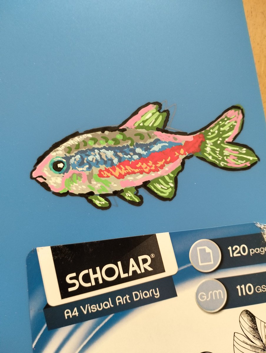 testing my new acrylic markers on the cover of my sketchbook heh