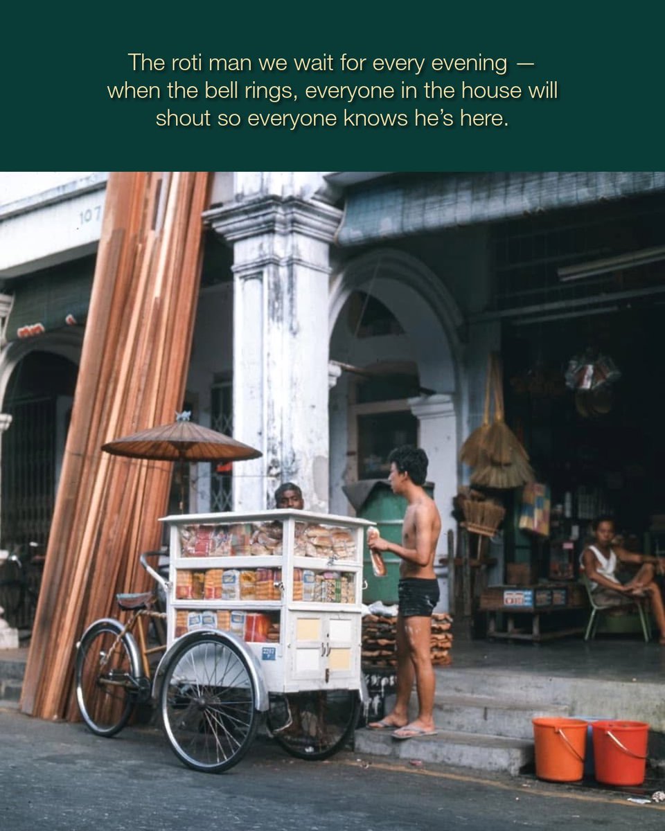 thosedaysmy's tweet photo. When the bell rings, the whole house will shout that he is here, and it brings everyone to the front of the house to get that roti and snacks.

What is your favourite thing that you get from the roti man? https://t.co/xyubFmuMm2