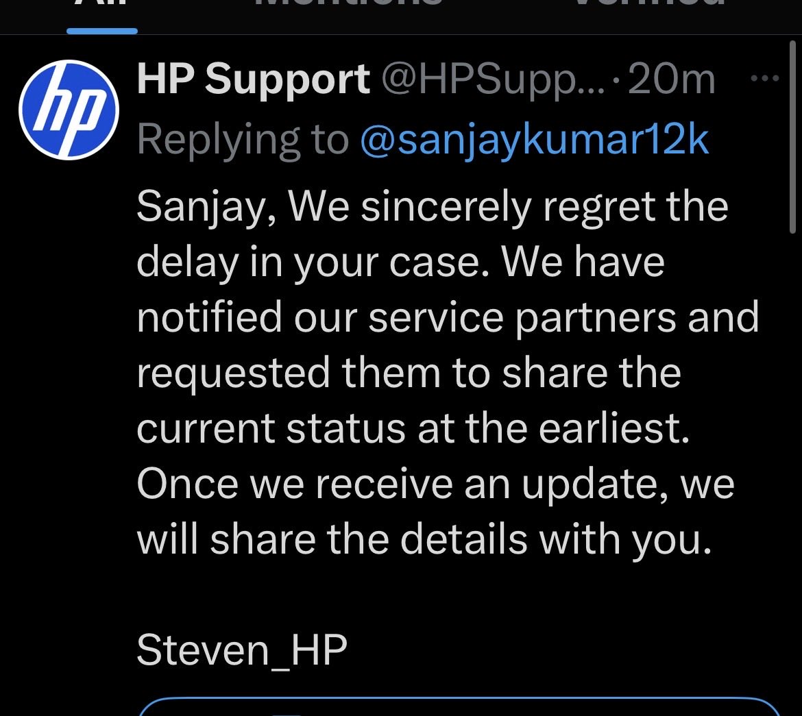 sanjaykumar12k's tweet photo. @HPSupport @HPIndia @nch1915 @EnriqueJLores @PMOIndia From the last 6 days you people are just saying the same thing. Either you dont care about customer issue or you dont have resources. https://t.co/0BvfHflJWV
