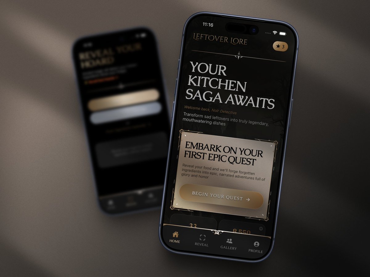 LeftoverLore's tweet image. Half a jar of sauce. Random veggies. That lonely chicken. Most apps: “Here’s a recipe.”
Leftover Lore: “Rescue these treasures in the Quest for Enchilada Glory” - with narrated steps &amp;amp; zero waste.
Practical magic for everyday dinners.
leftoverlore.app