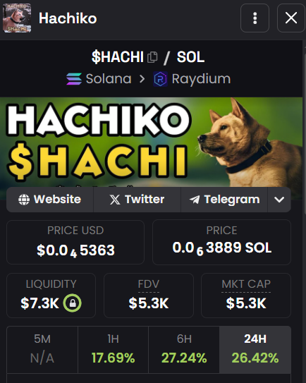 This is how they are shilling $Hachiko with a CA created 20 hours ago, 

while the OG CA is this:
HAchgdhsPRicRTEKZkNH1tcoaAs8gJk1rrJzjA7s5KdN