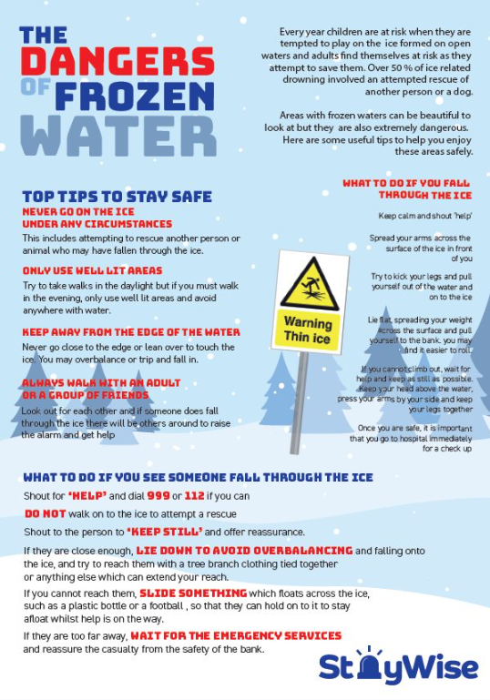 NeneEducation's tweet photo. Stay Safe Around Frozen Water This Winter

As a county, we are lucky to have beautiful rivers and lakes - but when temperatures drop, these waters can become dangerous. Please stay safe. https://t.co/E1Ee5lB5T1