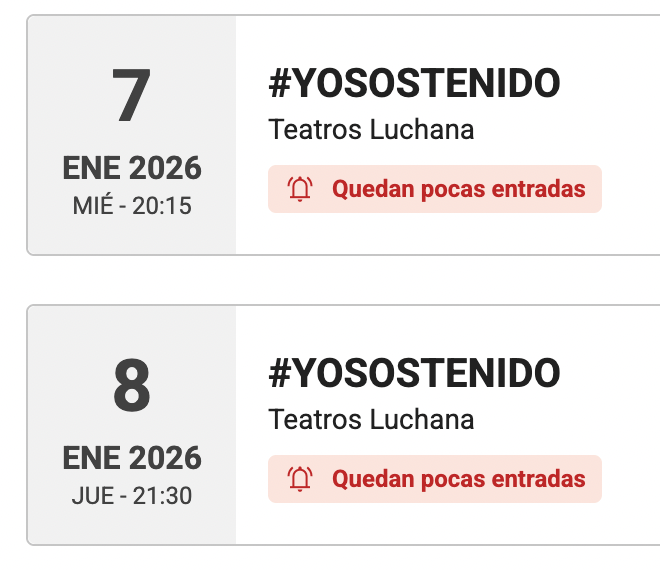 Aún estás a tiempo de disfrutar hoy o mañana de Víctor Elías en #Madrid, en la obra q expone su vida y aborda los prejuicios, miedos y la valentía que hay que tener para superarlos. Con música, risa y alguna lágrima
¡Corre!
#YoSostenido en <a href="/TeatrosLuchana/">Teatros Luchana</a>
teatrosluchana.es/producto/yosos…