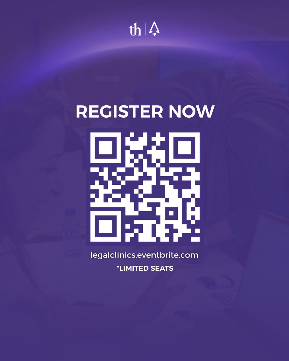 انضموا إلى ورشة العمل القانونية للمؤسسين للتعرّف على كيفية إدارة العلاقة بين الشركاء المؤسسين.
كما سيحصل المشاركون على فرصة التسجيل في العيادات القانونية المجانية عند انضمامهم إلى ورشة العمل.

Registration Link رابط التسجيل
lnkd.in/dPHmg_qs