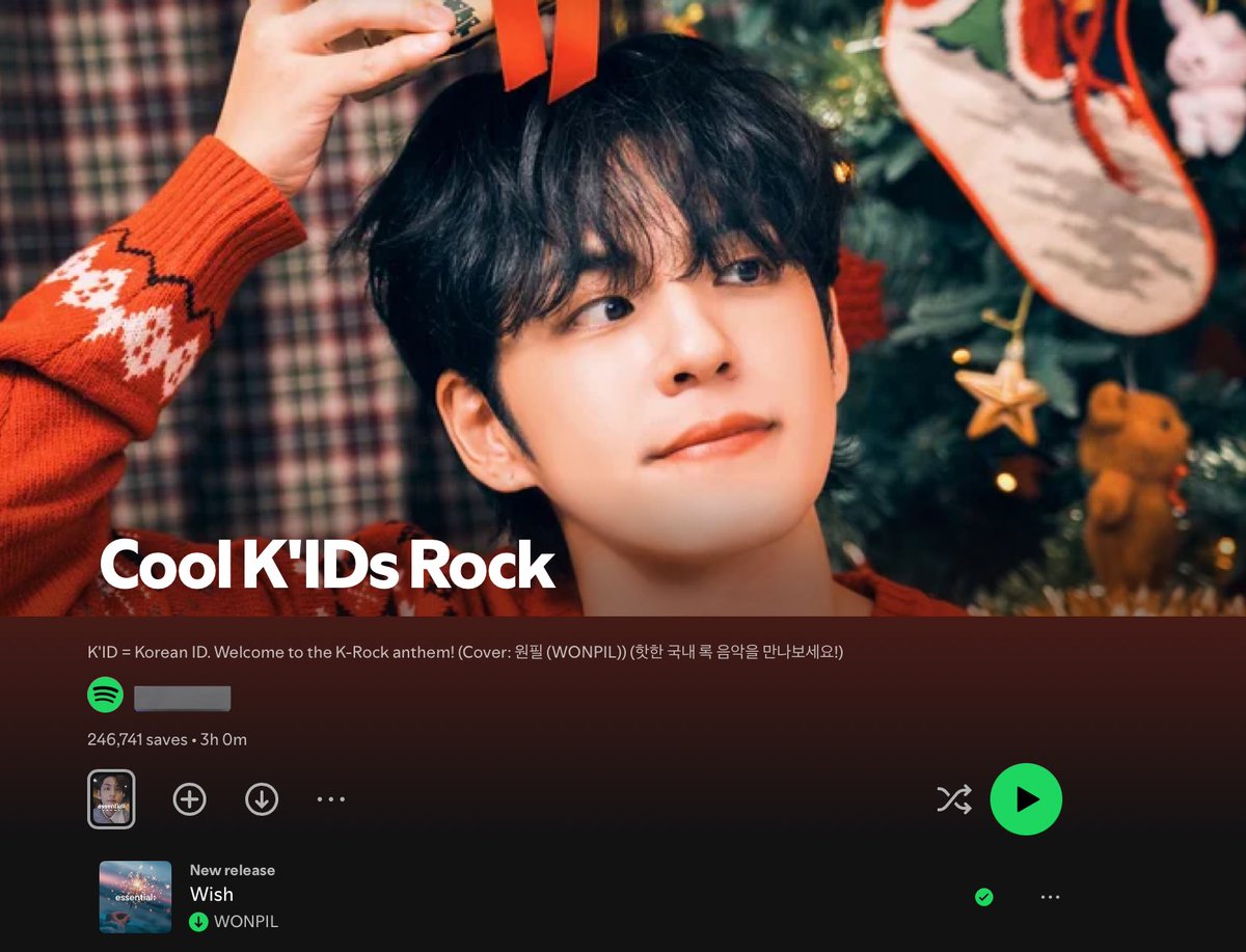 ypinletters's tweet image. wonpil on the cover of cool k’ids rock playlist!! 🥹