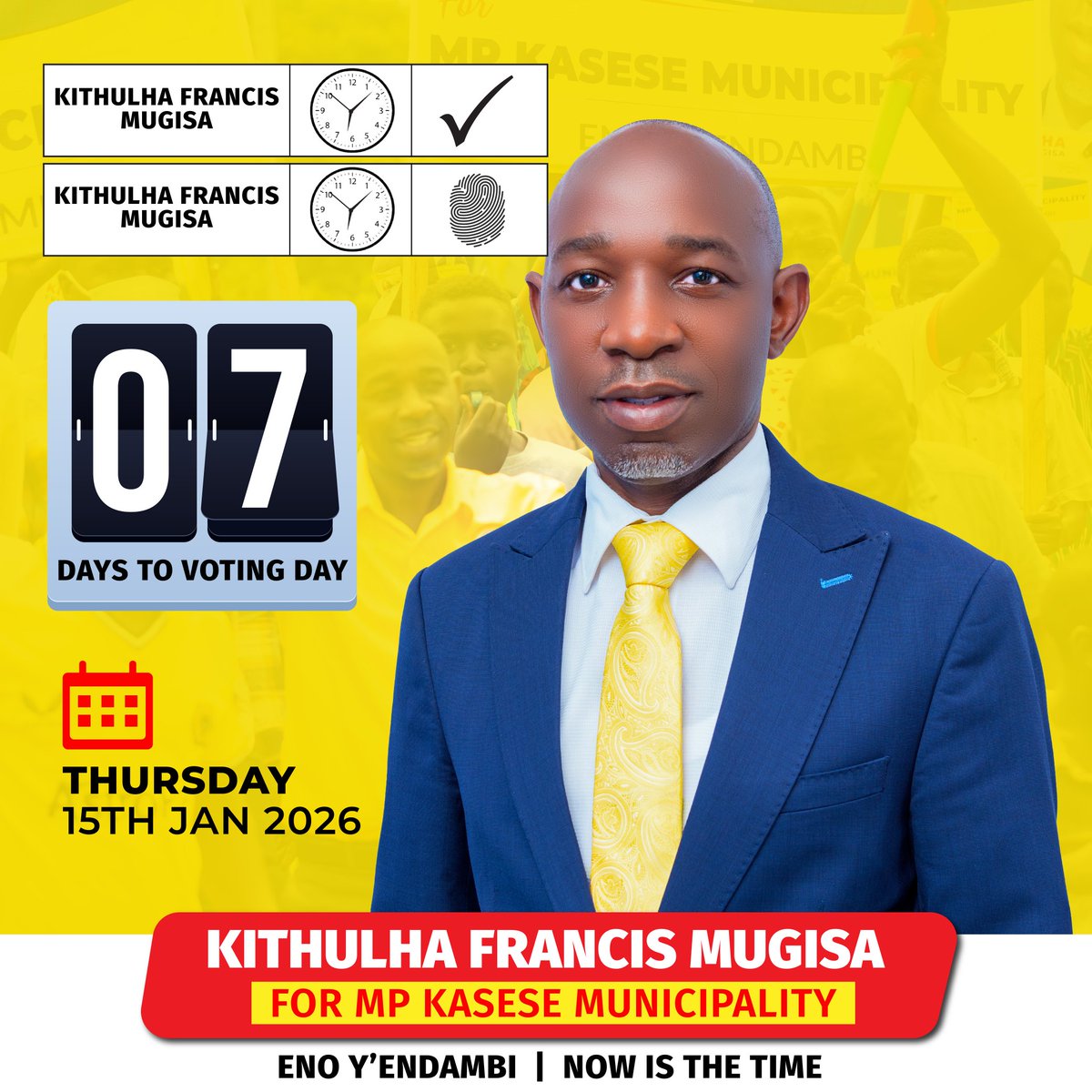 Kithulha_Care's tweet photo. 07 Days To Go! 

🕜 Cast Your Vote for Kithulha Francis Mugisa as MP for Kasese Municipality. 

🕜 Choose Kithulha for Leadership That Truly Centers on the People.

🕜 Support Kithulha for Equitable Growth &amp; Sustainable Development in Kasese.

Eno Y'endambi | #NowIsTheTime https://t.co/Zf77yKFLk3