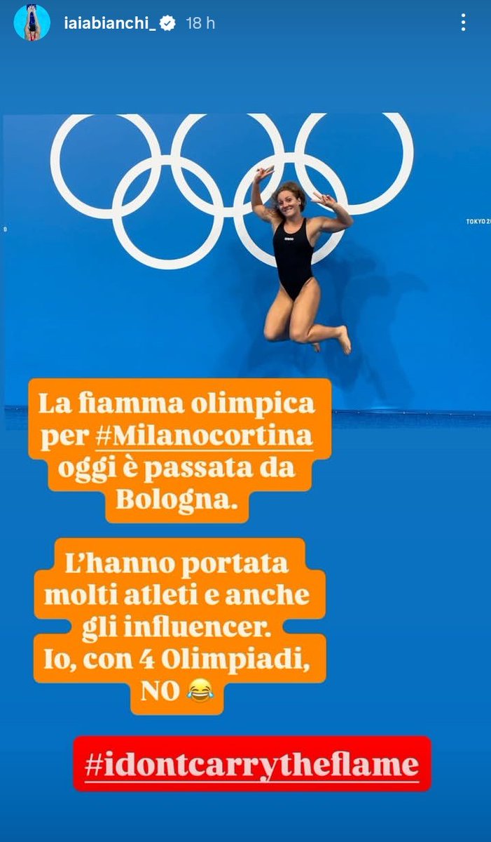 Ilaria Bianchi pluri olimpionica scartata come tedofora per lasciare spazio agli influencer... Che imbarazzo!