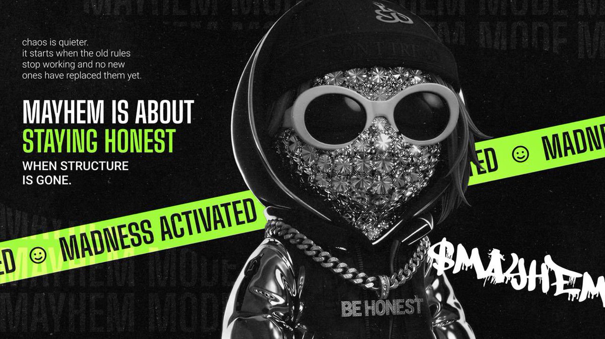 mayhemmemecoin's tweet photo. we don’t explain $mayhem.

explanations are for people who still need convincing.

this works differently.

you either recognize yourself in it,
or you move on without stopping.

recognition is enough. https://t.co/6BVmPP5INq