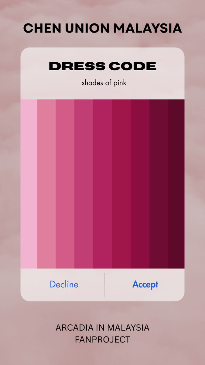 chenunionMY's tweet image. ⚡️#RiangRiaJD dresscode 

Dresscode for #ARCADIAinKL will be shades of pink.

Pink is CHEN’s favourite colour so let us also make the KL stop as his favourite moment 💖

Traditional Malaysian outfits are welcome but optional—your comfort and enthusiasm matter most.✨
