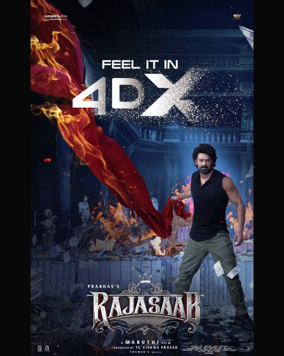 _PVRCinemas's tweet photo. Bigger action. Deeper impact. Total immersion. 🌪️💥
The Rajasaab in #4DX brings the massive world with complete immersion straight to you only at PVR INOX. ✨

#TheRajaSaab releasing at PVR INOX on Jan 9!
.
.
.
#Prabhas #MalavikaMohanan #RiddhiKumar #NiddhiAgerwal #SanjayDutt https://t.co/tqaKCmuVlc