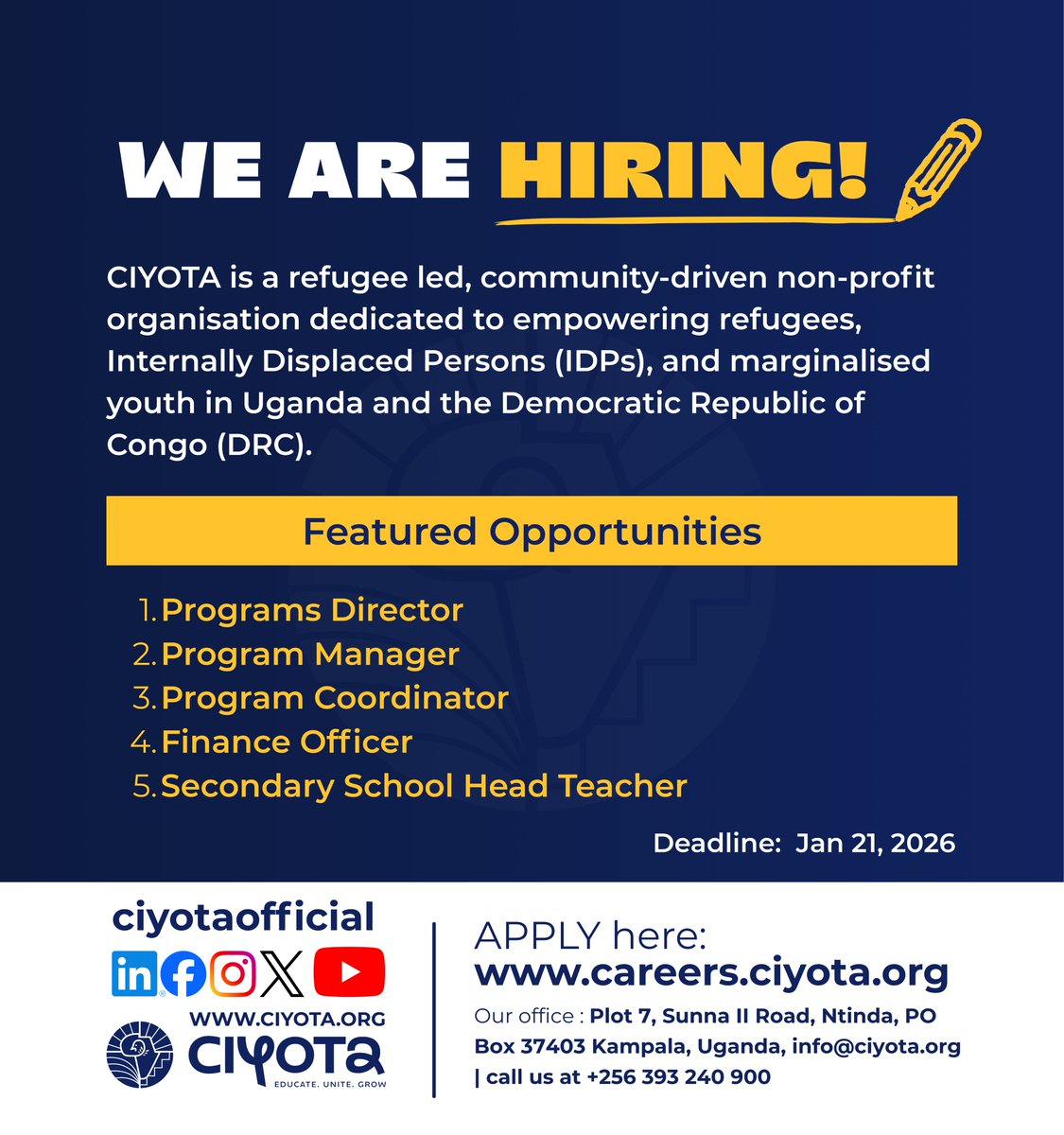 ciyotaofficial's tweet photo. 🚀 CIYOTA IS HIRING!
This is your chance to be part of something meaningful. We’re looking for passionate people to help drive our mission forward.
Spread the news! Explore the opportunities and start your application today: https://t.co/LkoOAiAB9o https://t.co/tRH6aFMOj7