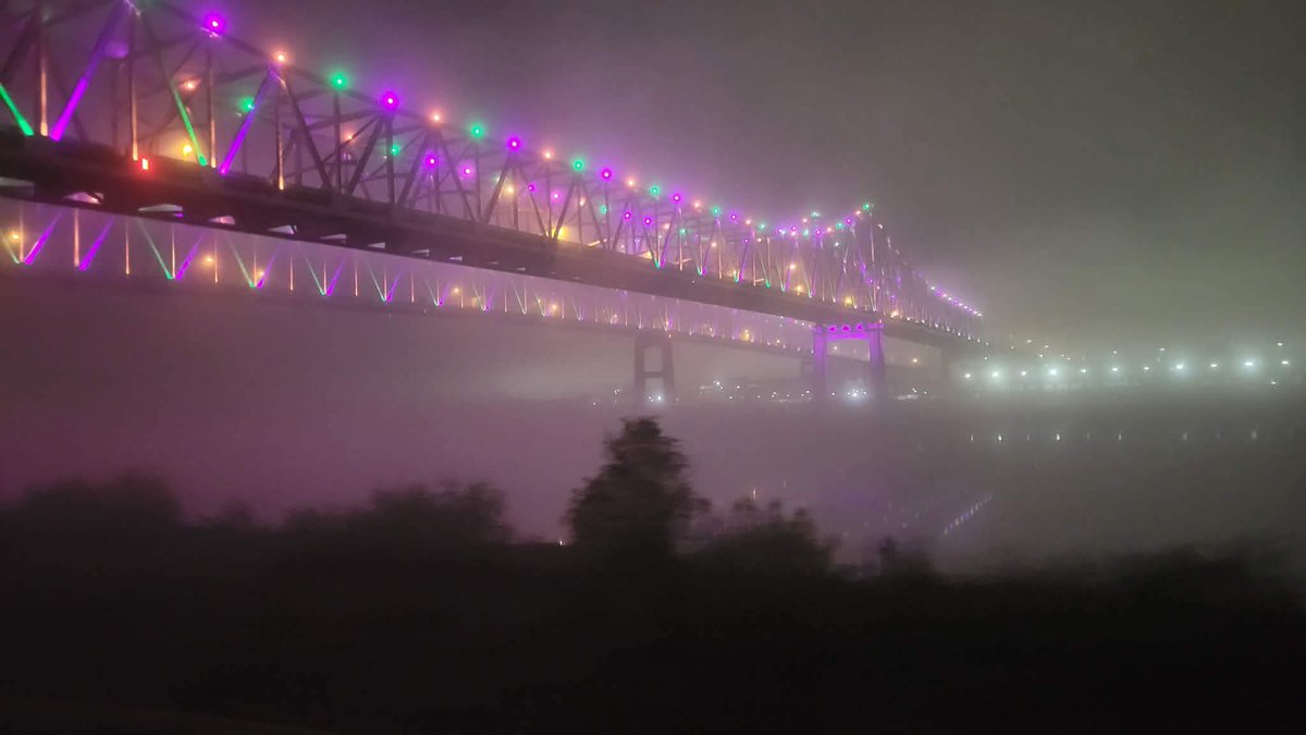 ZackFradellaWx's tweet image. NOLA dressed for the season 🟣🟡🟢  📸 Laurie Phillips #nola #lawx