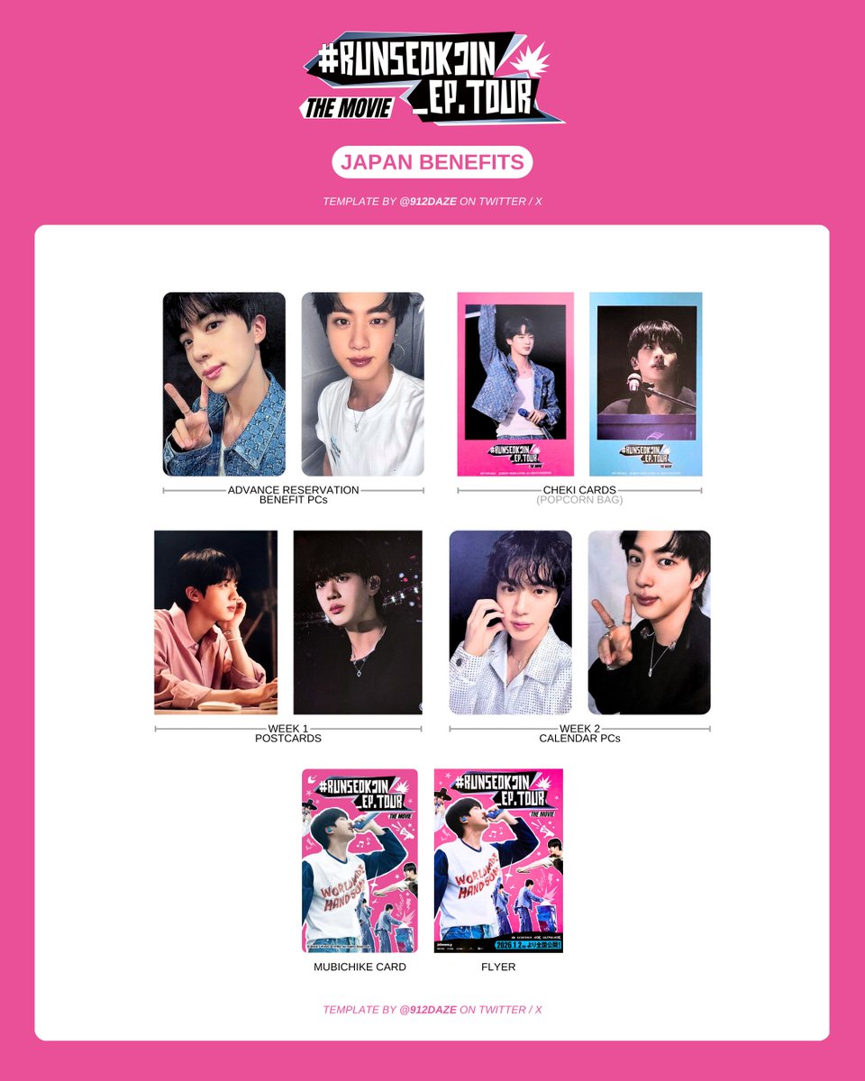 BTS JIN SEOKJIN TOUR PC PHOTOCARD WL WISHLIST TEMPLATE ✨ [UPDATED