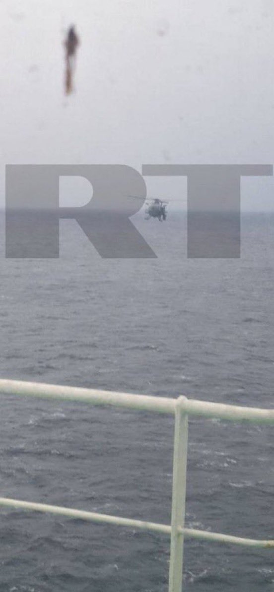 sentdefender's tweet image. Russian state-owned media is reporting that U.S. Special Forces are currently trying to board and seize the Russian-flagged Iranian-linked sanctioned crude oil tanker, Marinera, in the Northern Atlantic.