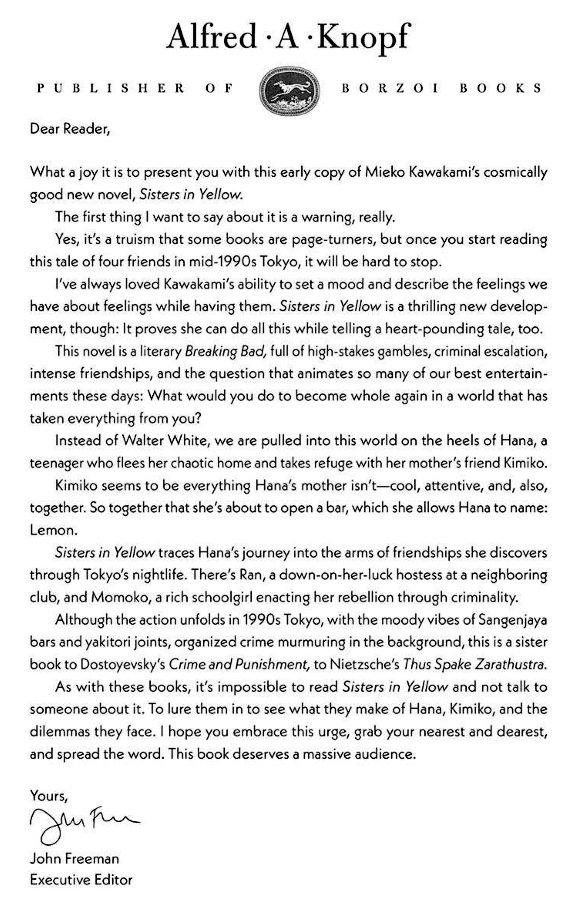 kitaybook's tweet image. i am so exciteddddd to read sisters in yellow by Mieko Kawakami.