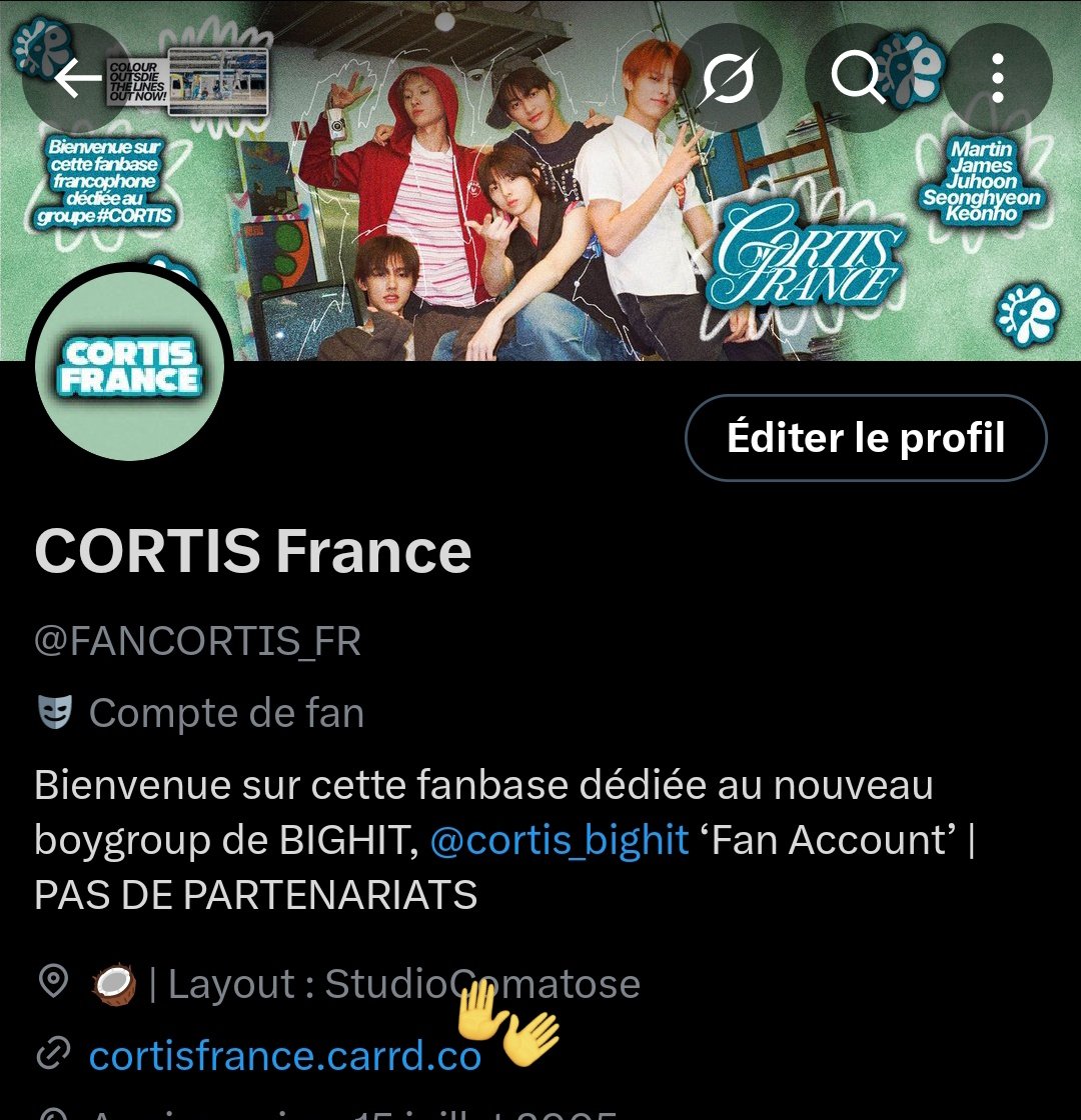 ( 👥 ) FANBASE - 07.01.2026

COER !! Vous pouvez désormais accéder à tous nos réseaux en cliquant sur le carrd présent dans notre bio 👀

N'hésitez pas à nous suivre sur X, Instagram, TikTok et Discord pour ne rien louper💗

🔗 : cortisfrance.carrd.co

🥥 -  #CORTIS #코르티스
