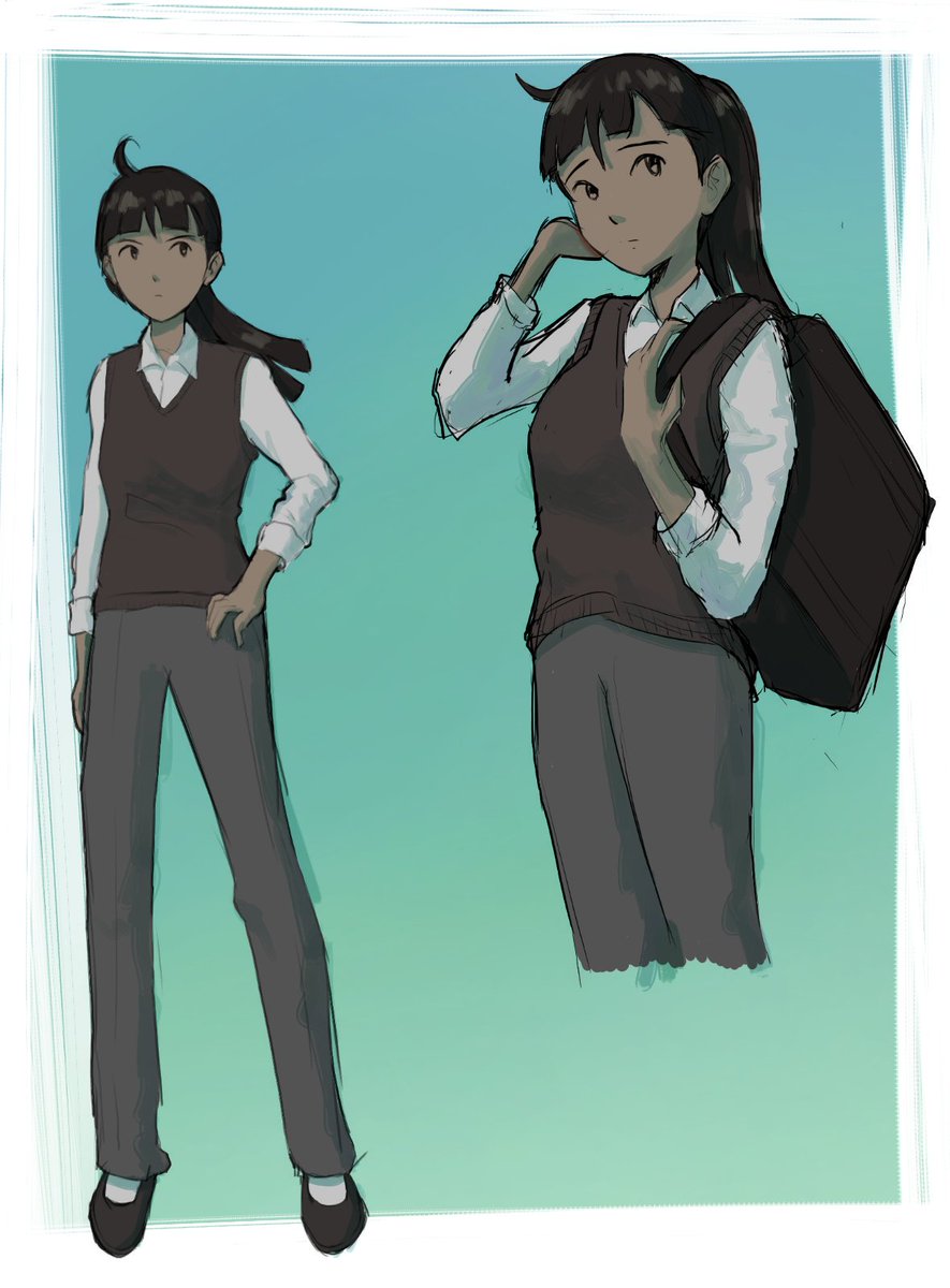 alineofspectrum's tweet image. The thesis film hasn't even finish pre production and my friend decided to make a fanart of the main character. (Ana)

The sketch are done by my friend and i helped to colored it.
#thesis