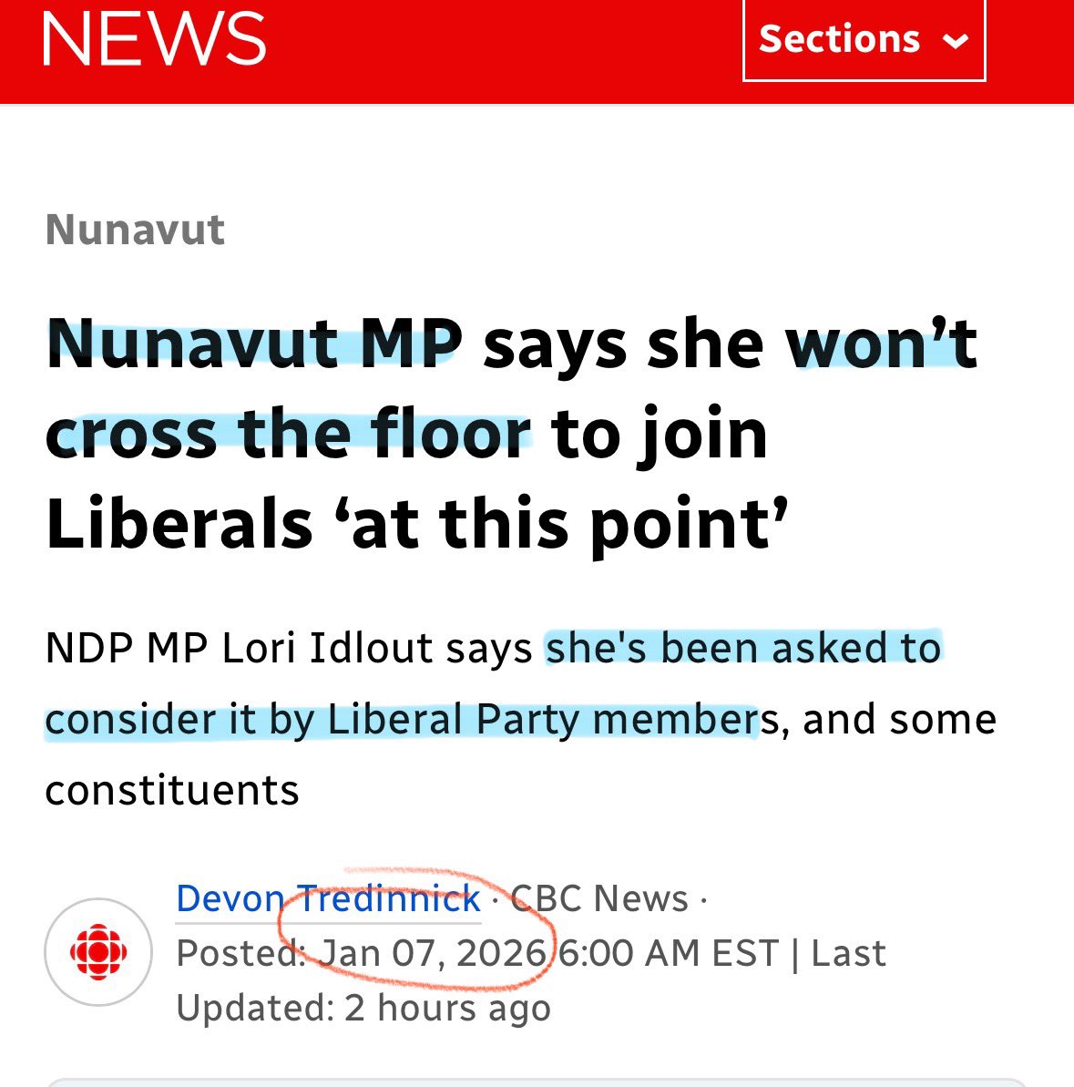 YEP 🇨🇦 Another Federal MP that has been “asked” to cross the floor to the Liberals, by the Liberals 👀

Very shady practices by the Carney Liberals