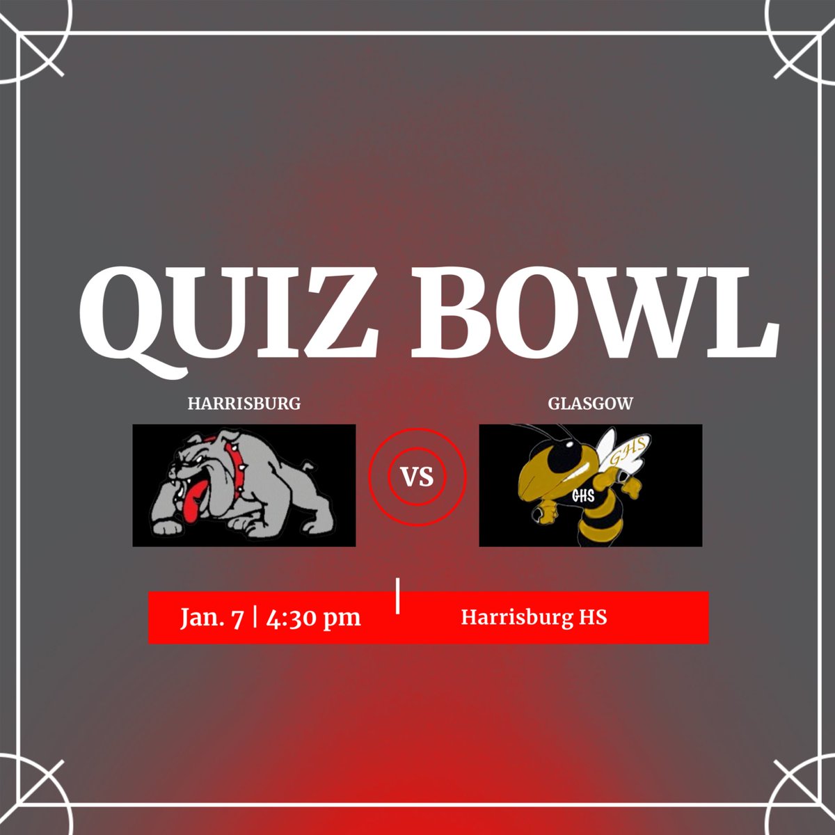 Harrisburgath's tweet image. Good luck to the Harrisburg HS &amp;amp; MS Quiz Bowl teams tonight vs Glasgow at 4:30 pm at Harrisburg HS!!! #BulldawgPride @HburgBoosters @TheSteveCombs @KFish415 @CoachAckman