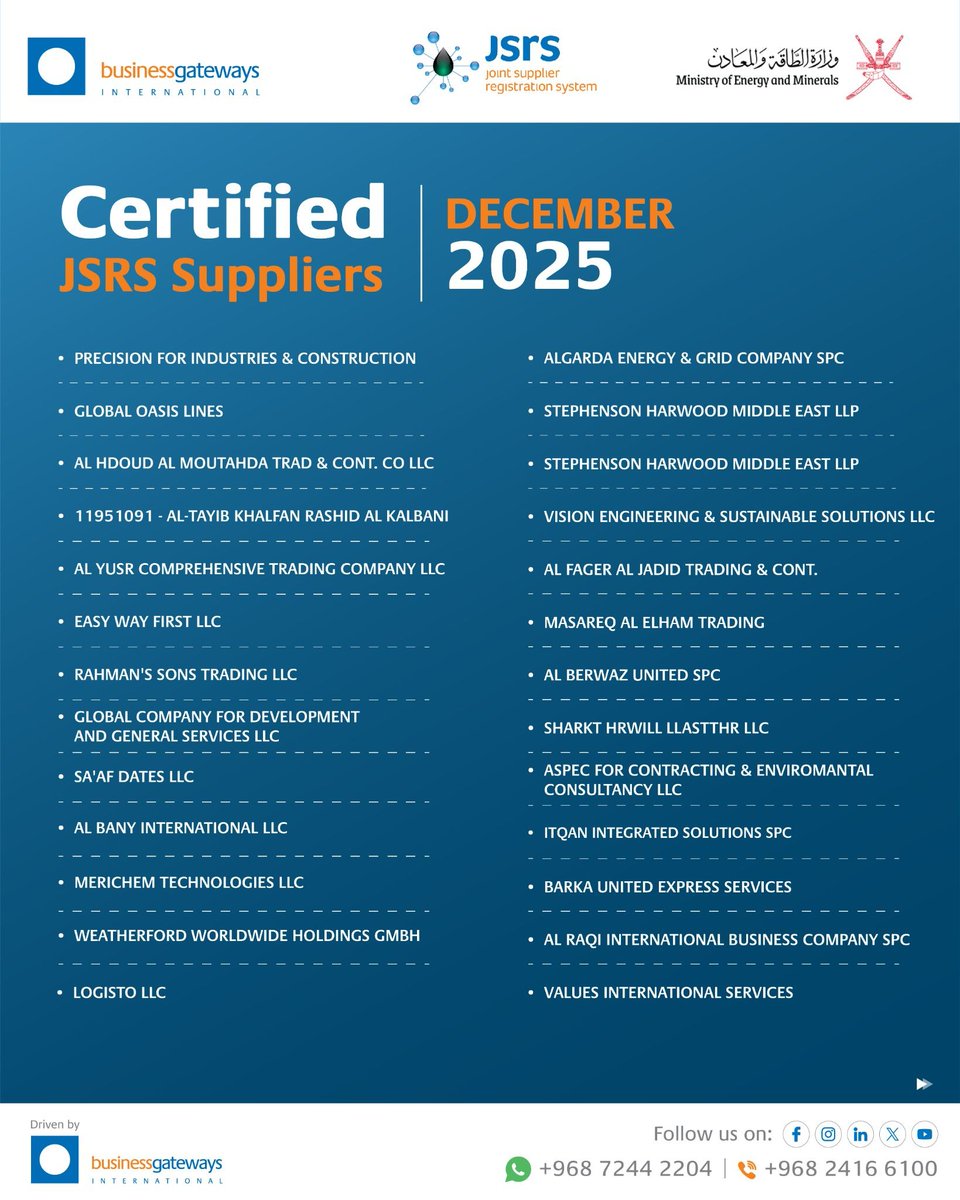 JSRS - Oman's Supplier Sourcing Ecosystem tweet media