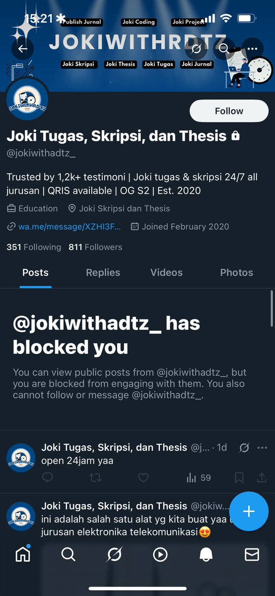 fellicia_14's tweet image. Hiya di block, hati” ya ges jangan joki disini @jokiwithadtz_ please!! #zonauang #zonajajan jangan sampai ad yg ketipu lagi 😞