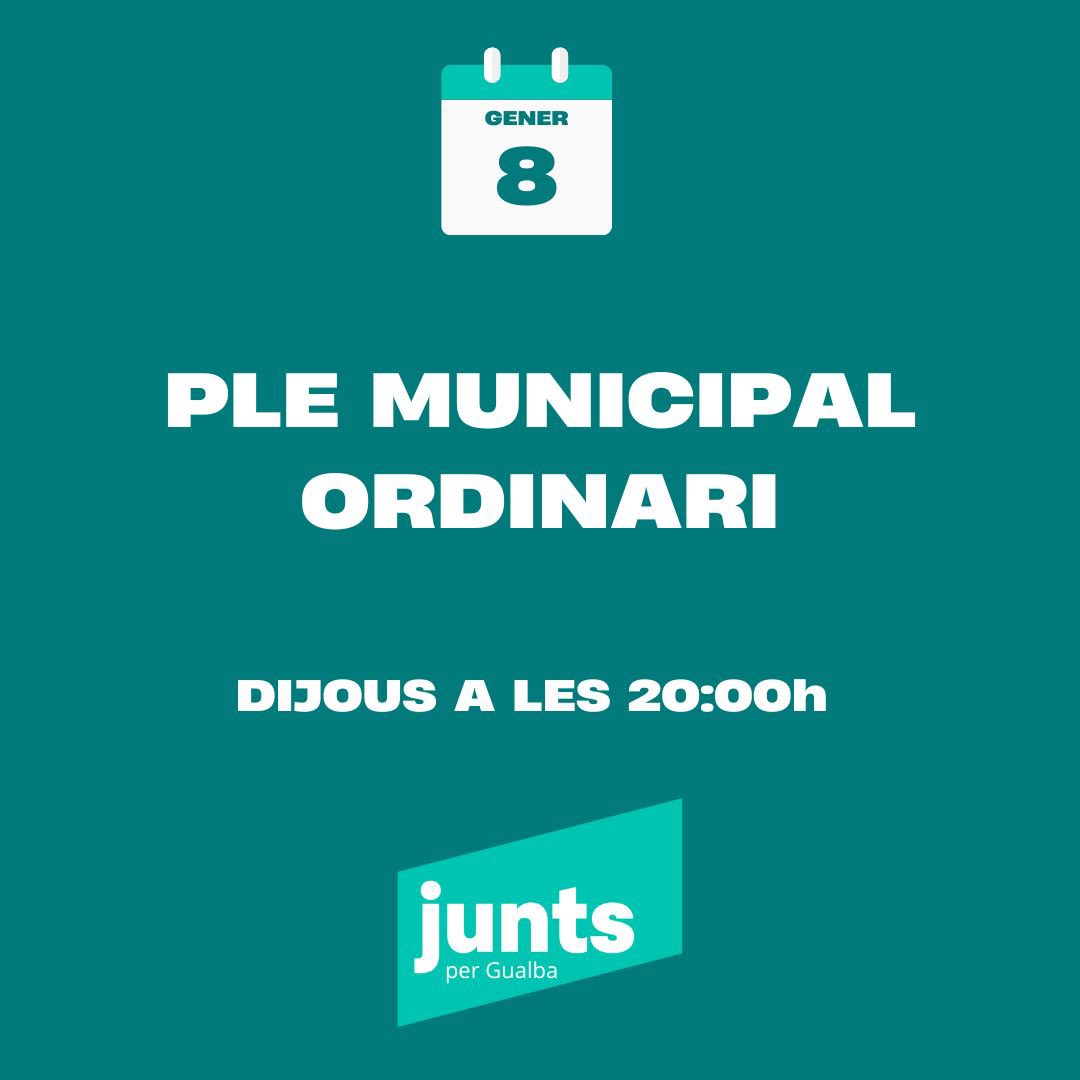 JuntsperGualba's tweet photo. Demà, 8 de gener a les 20h hi ha sessió plenària de @gualbainfo . Podreu accedir al Ple clicant aquí https://t.co/KMR7Q3oJAX https://t.co/Ok0zjuMFuP