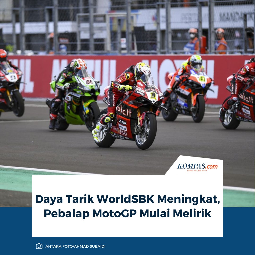 WorldSBK kini makin diminati dan tak lagi dianggap langkah mundur, seiring meningkatnya daya tarik bagi pebalap MotoGP.

Baca Selengkapnya 👇🏻
otomotif.kompas.com/read/2026/01/0… 

~NA #WorldSBK #MotoGP #BalapMotor