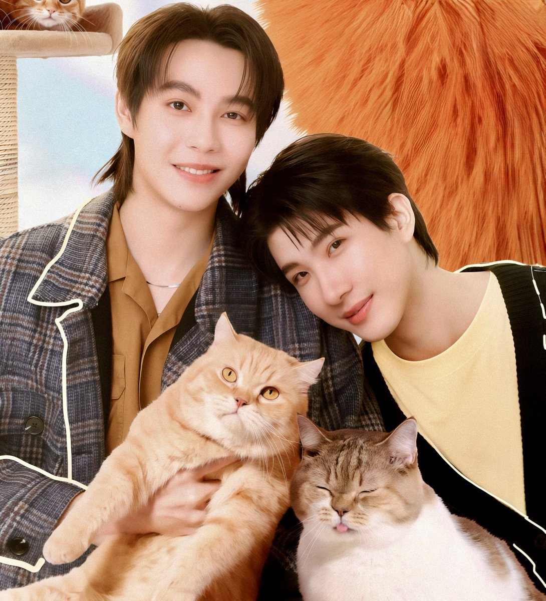 First and Khaotung Charm Fans in Cat for Cash Press Tour