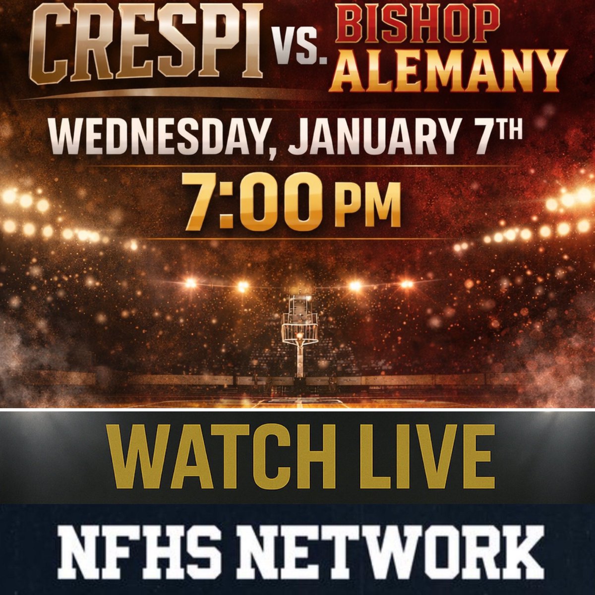 SoCalSportsProd's tweet image. 2026 @CIFSS @SoCaliFord Basketball Wednesday January 7th at 7PM: @CrespiHoops vs @bishopalemanyhi 

Watch the Live Broadcast only @NFHSNetwork with Conroy &amp;amp; Nicolette on the Call - nfhsnetwork.com/events/socal-s…
@crespihs @bishopalemany @MaxPreps @SBLiveCA @latsondheimer @latimessports…