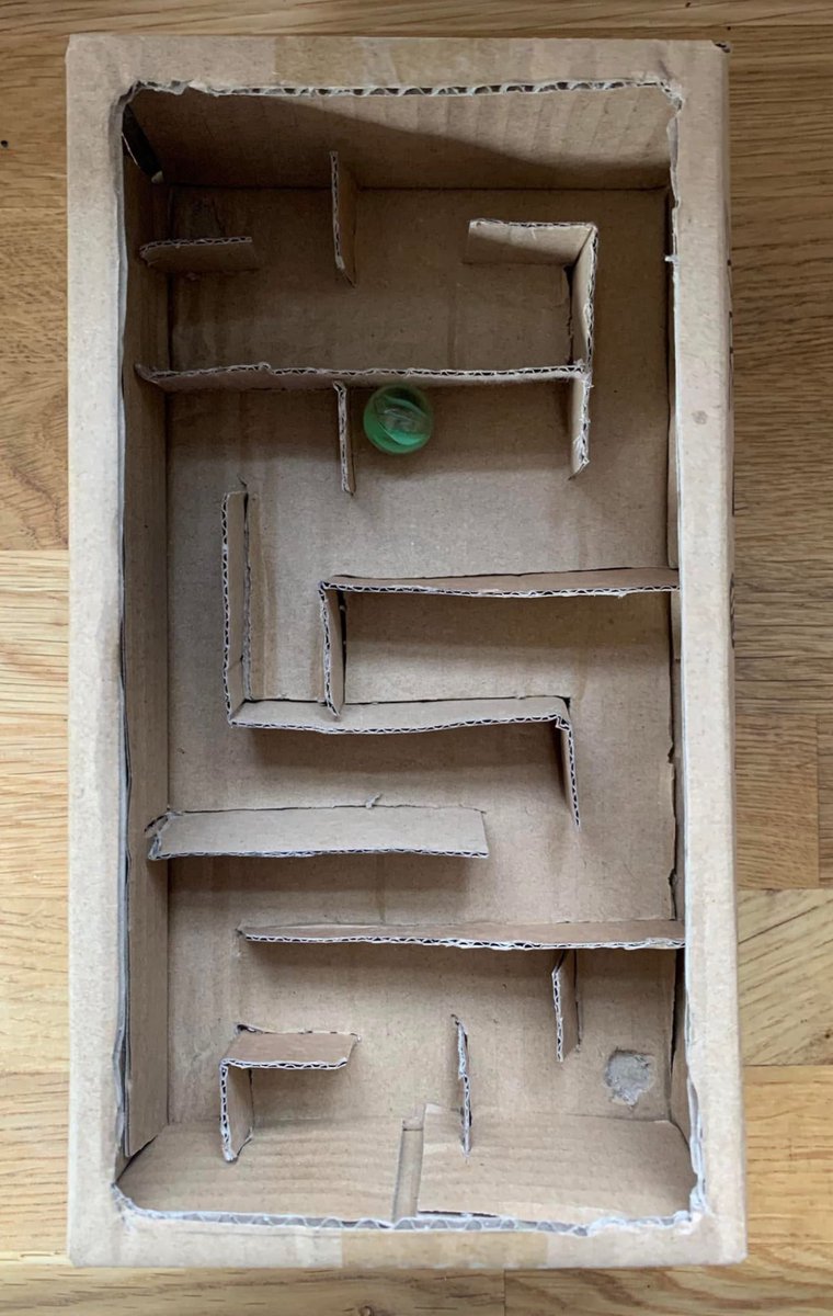 #marblemaze 
Been revisiting a previous design… 
The Marble Maze! #cardboard #recycling #art_design_craft #games
‘The course is strong in this one…’