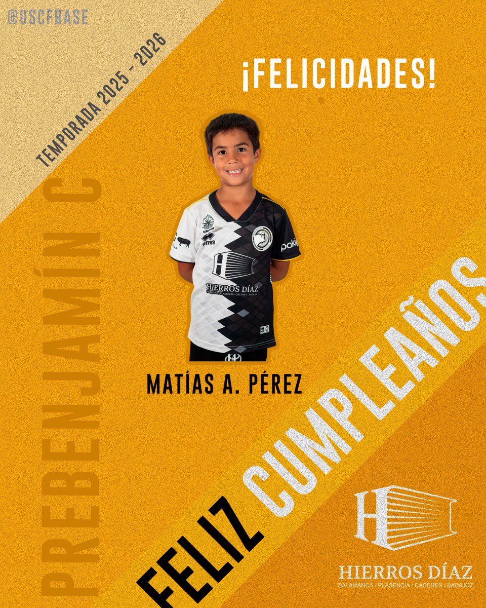 USCFbase's tweet photo. 🎂🎉 𝐌𝐀𝐓𝐈𝐀𝐒 𝐏𝐄𝐑𝐄𝐙 / 𝐇𝐄𝐂𝐓𝐎𝐑 𝐒𝐀𝐍𝐂𝐇𝐄𝐙 - ¡Hoy, 7 de Enero, celebramos los cumpleaños de Matías y Héctor, jugador del Prebenjamín C y formador del Alevin A!

Desde el club deseamos que disfrutéis de vuestro día.

¡Muchísimas felicidades!

#ConstruyendoUSCF🏗️ https://t.co/WU3SY0qsvU