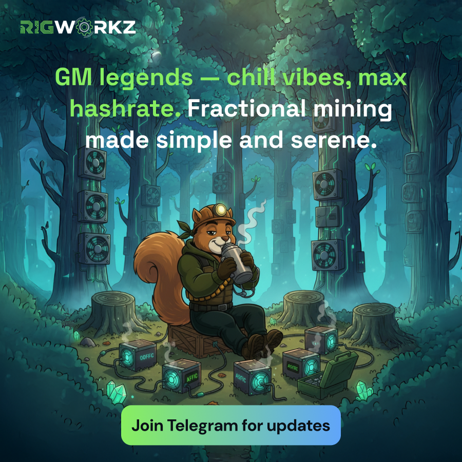 GM from the Hashforest ✨

Follow the journey on TG
👉 t.me/rigworkz