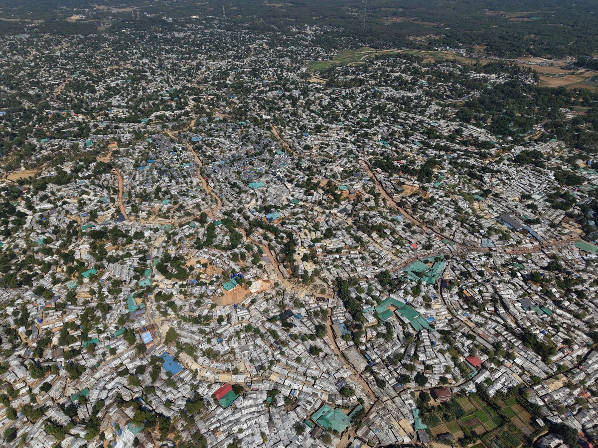 roabdumonaf's tweet photo. Rohingya camps look like endless roads that lead nowhere.Without a destination,every road reminds us of what we have lost.This drone views do not show a city,home. show the world’s largest Rohingya refugee camp in Cox’s where millions wait,forgotten,still searching for a future. https://t.co/jFSJGiM9V3