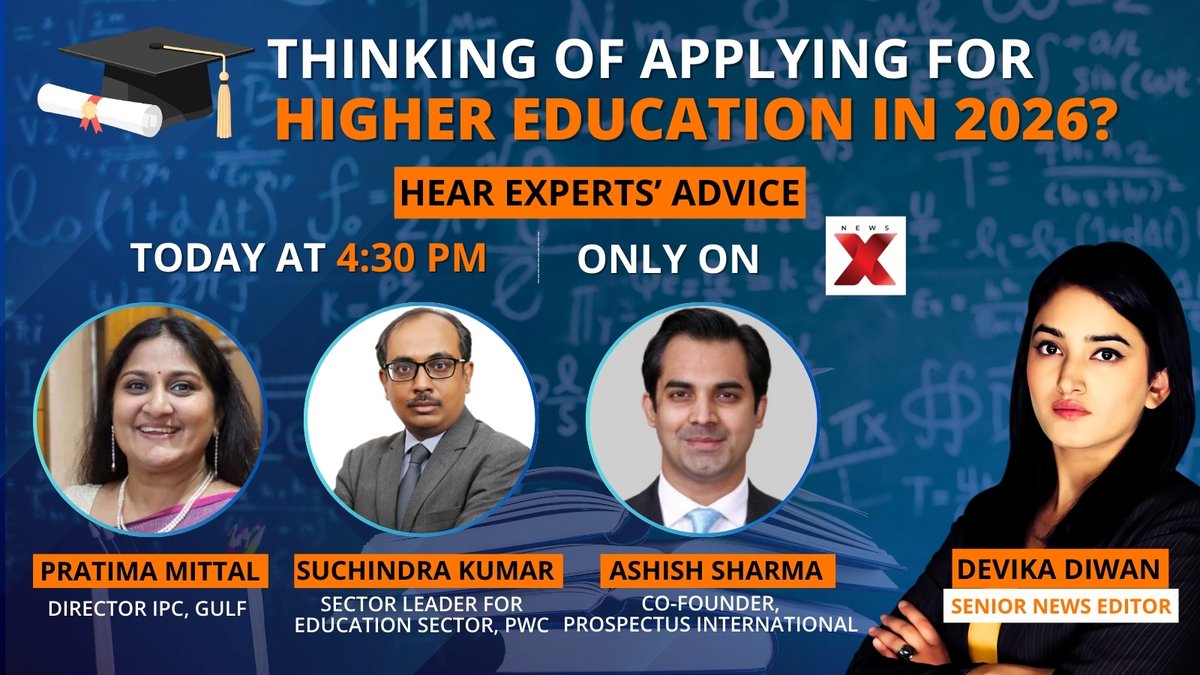 For decades, the 'Big Four': The U.S, UK, Canada and Australia have been the undisputed dreams for India students heading abroad for higher education, but is that the case in 2026? 

Watch NewsX at 4:30 PM for exclusive insights from industry-leading experts, mentioned below:

-