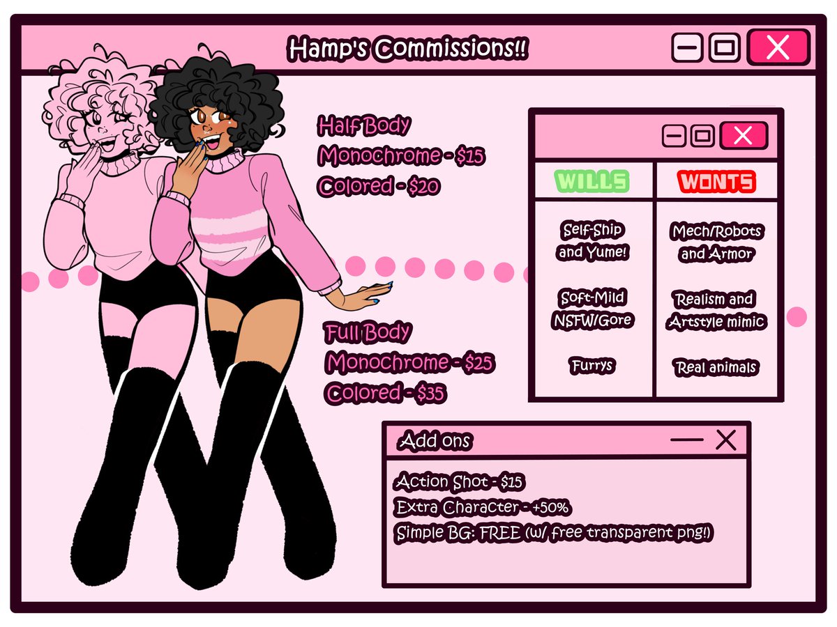 Hampst3r_'s tweet image. OPENING EMERGENCY
COMMS!!!
( 🩷 and 🔄 SO SO APPRECIATED!! )
5 slots open!

Dm for nsfw examples ~ (˵•̀ᴗ - ˵ )
#commissionsopen #artmoots