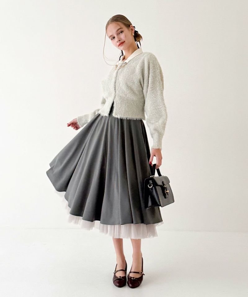 angelus）/【上品なラメ感がきらめく/ふわふわカーデ/洗える】アソート釦ラメシャギーニットカ… アンアナザーアンジェラス（an another